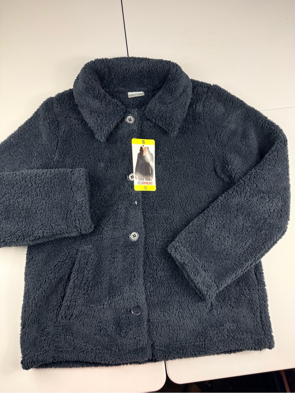 32 degrees new Plush Button-Up Jacket in Dark